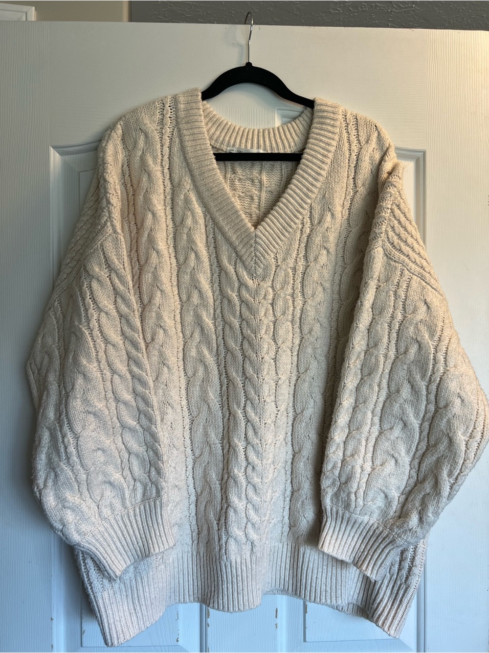 OAK + FORT Cable Knit Sweater - Cream